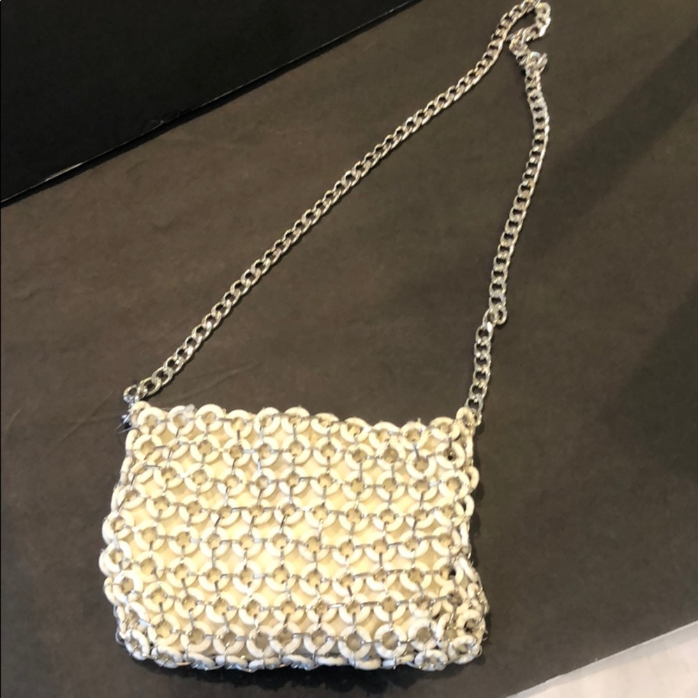 Free People White Beaded Crossbody Clutch Purse - Picture 6 of 6